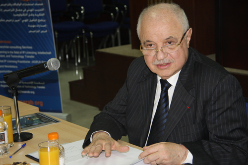 HE Senator Talal Abu-Ghazaleh speaks during the annual ...