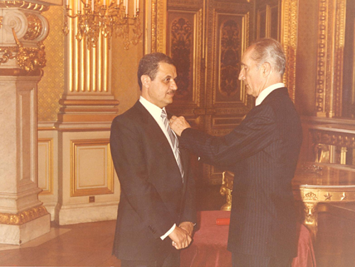 Mr. Robert Mitterand awards Chairman the Chevalier Medal