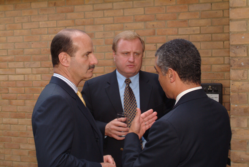 Mr. Jose Figueres Olsen (left), former president of Costa ...