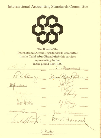 Appreciation certificate from the International Accounting ...