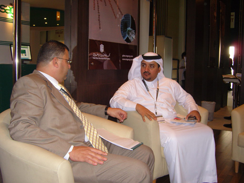 Meetings at TAG-Org GITEX booth in Dubai, UAE, October 2008