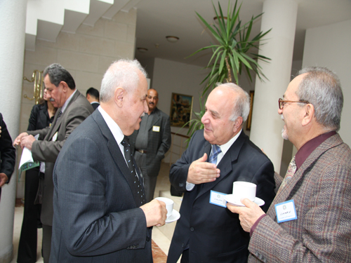 Chairman Abu-Ghazaleh converses with Dr. Adnan Badran and ...